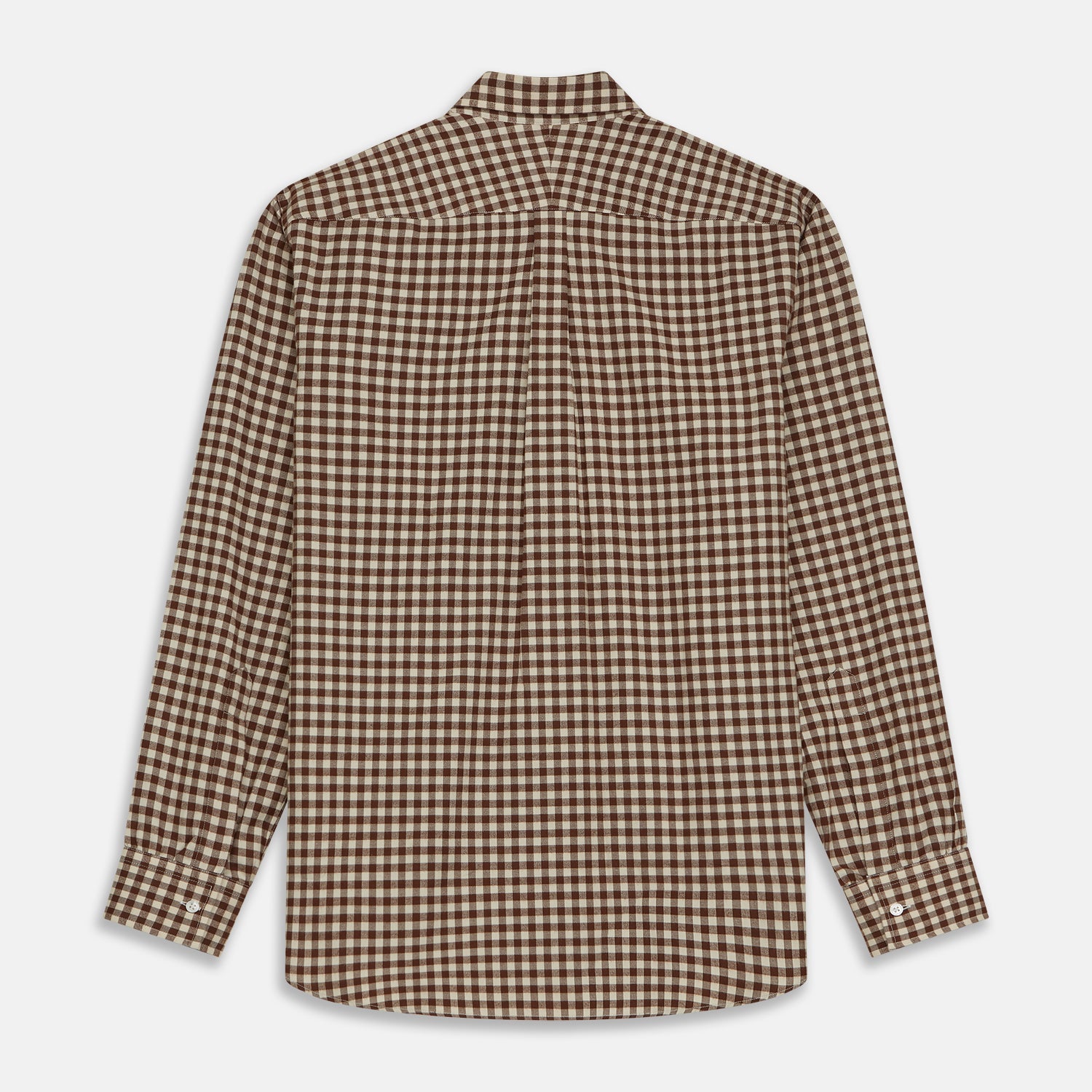 View 6 of product Brown Check Weekend Fit Shirt with Derby Collar and 1-Button Cuffs