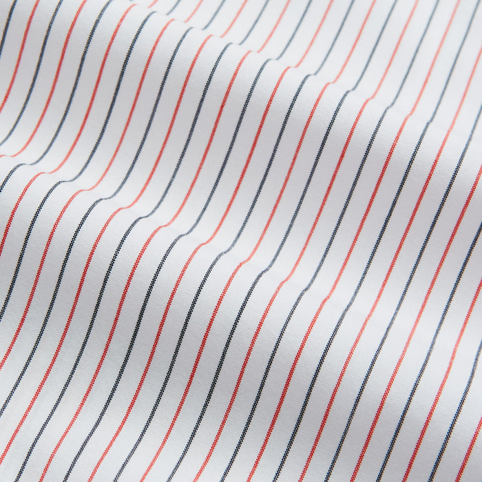 Hand Rolled Red and Navy Pinstripe Handkerchief Image 3