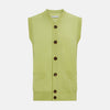 View 1 of product Melon Green Fine Merino V-Neck Sleeveless Cardigan