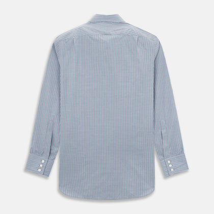 Steel Grey Ticking Stripe Mayfair Shirt Image 2