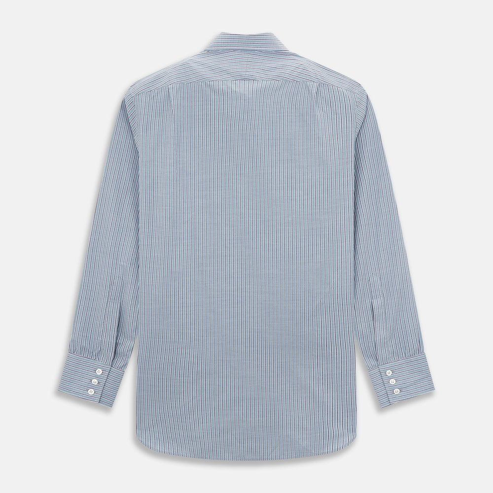 Steel Grey Ticking Stripe Mayfair Shirt
