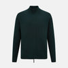 View 1 of product Forest Green Merino High Neck Zipped Cardigan