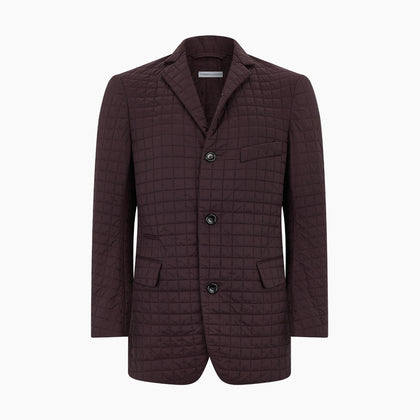 Fulham Burgundy Single-Breasted Quilted Blazer Image 4