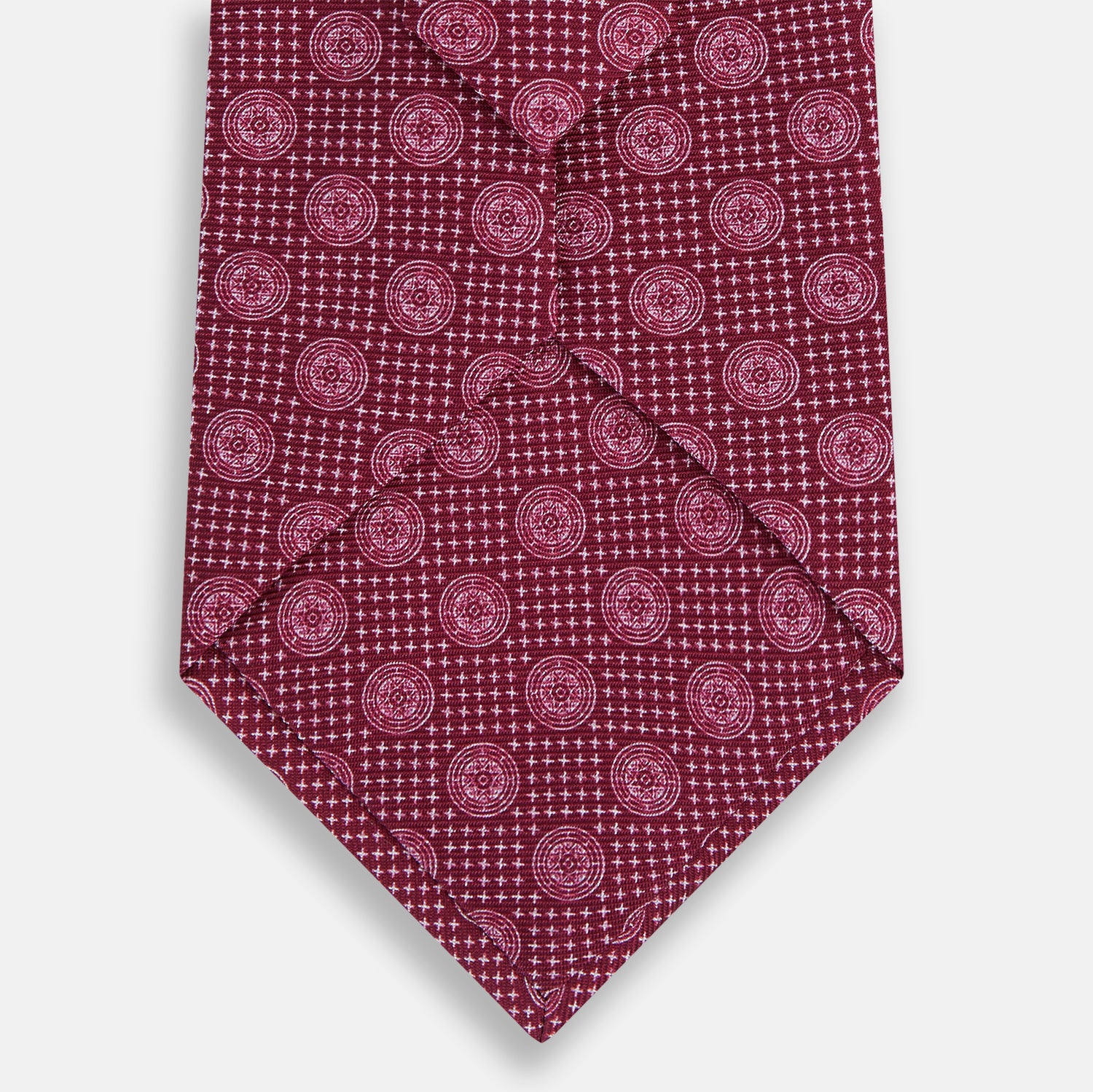 View 3 of product Burgundy Medallion Printed Silk Tie