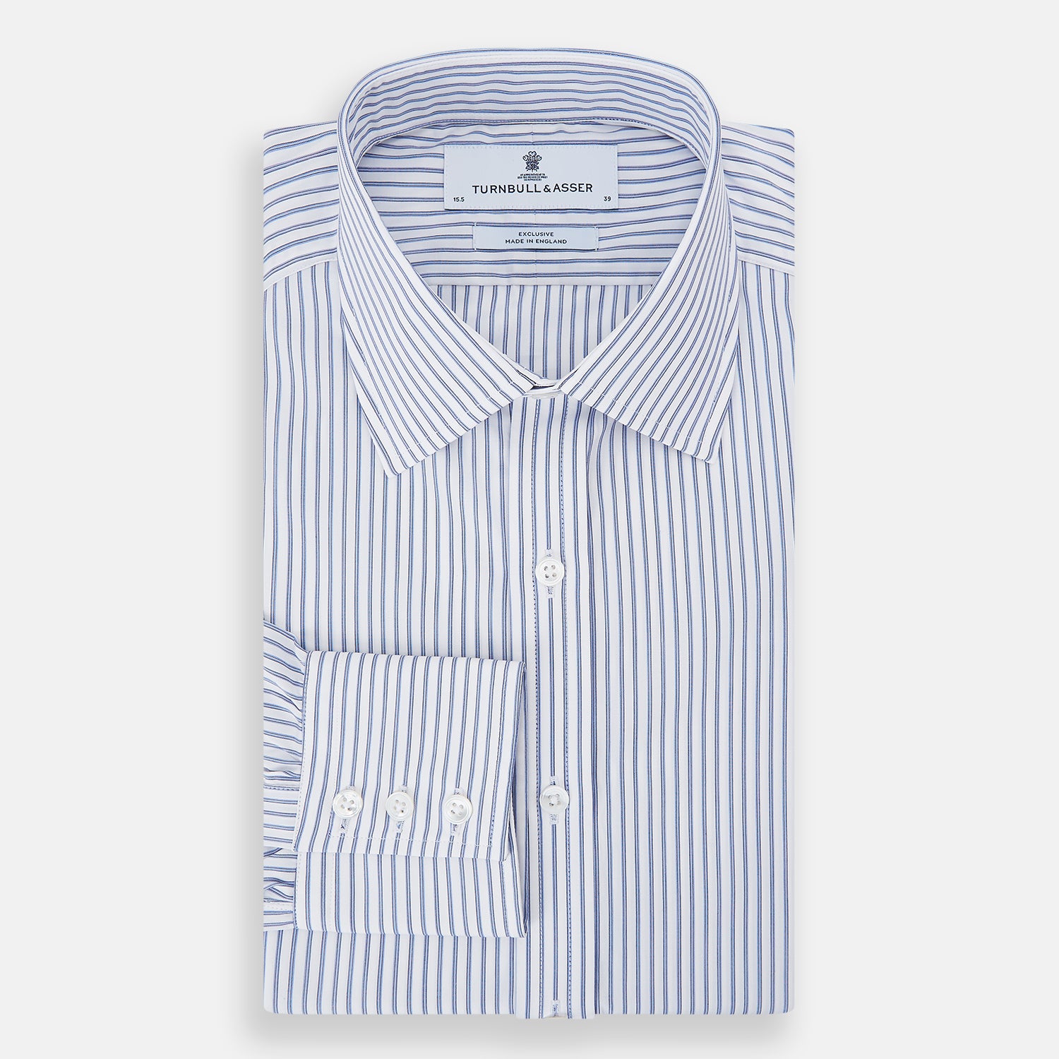 View 5 of product Navy Double Pinstripe Mayfair Shirt
