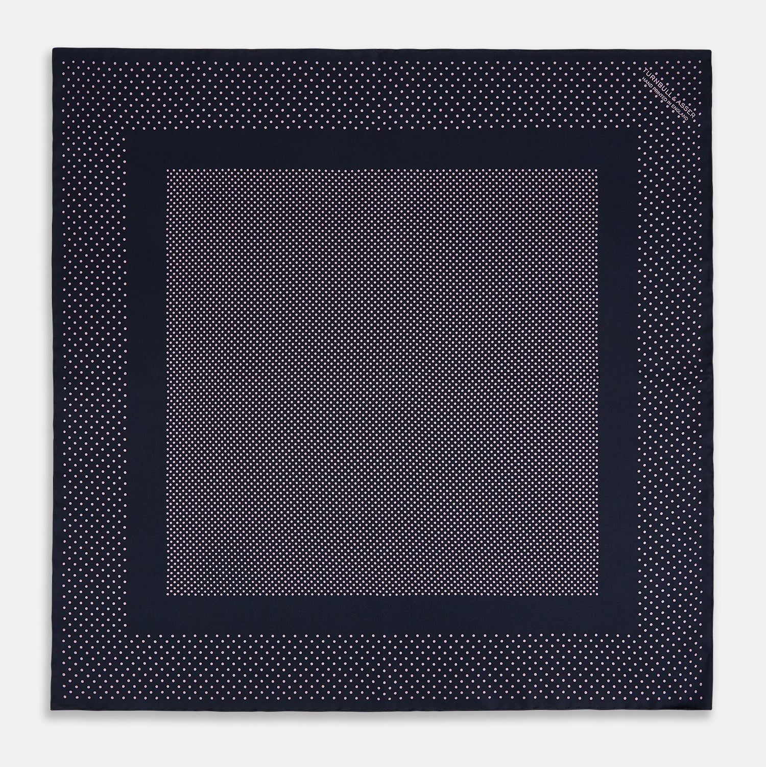 View 3 of product Navy and Lilac Dot Silk Pocket Square