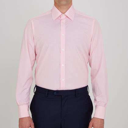 Pink End-on-End Shirt with T&A Collar and Double Cuffs Image 1