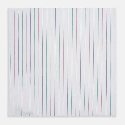 Hand Rolled Pink and Green Pinstripe Handkerchief Image 2