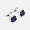 View 1 of product Navy Rounded Square Cufflinks