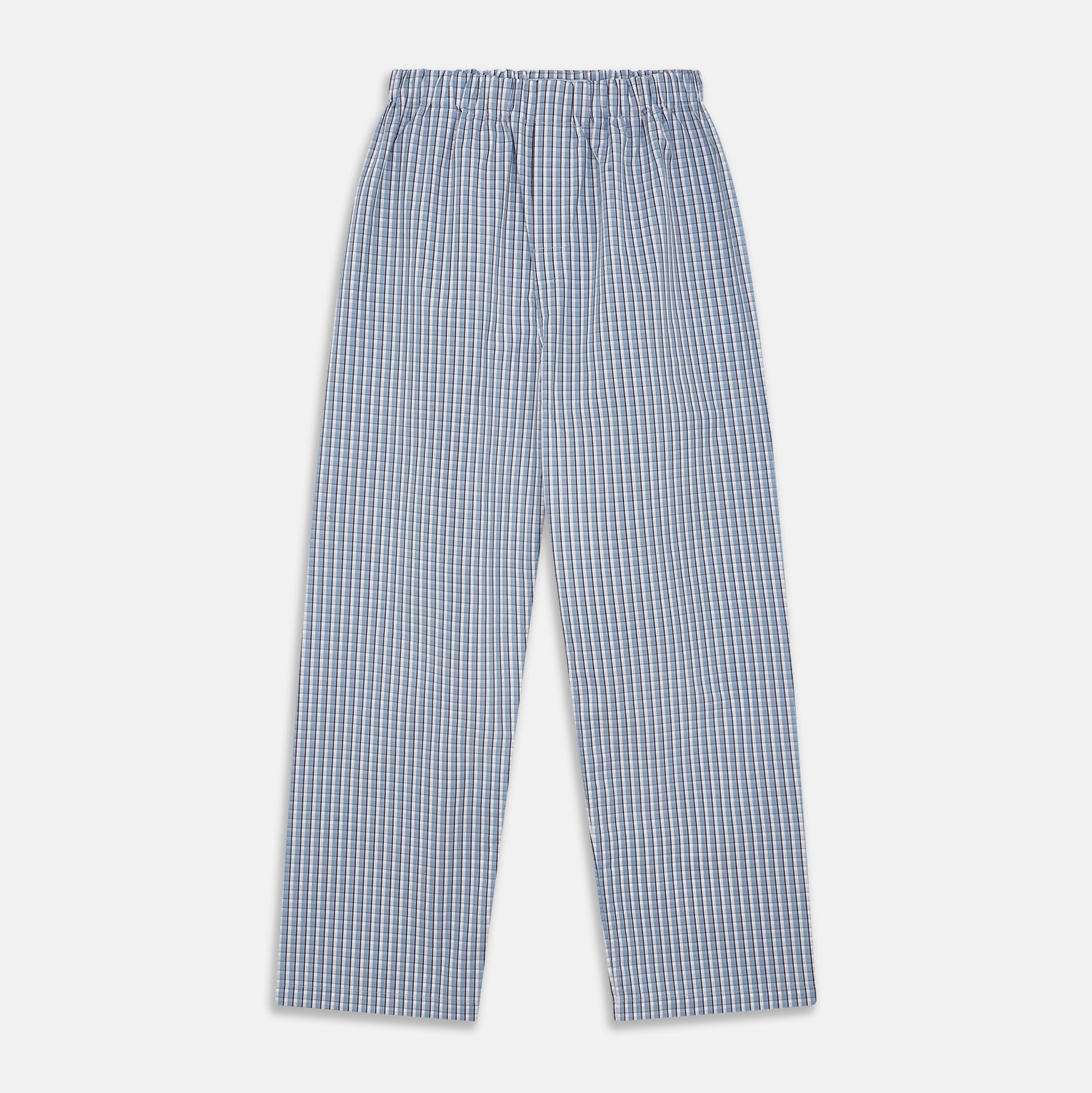 Blue and White Check Cotton Hastings Pyjama Trousers