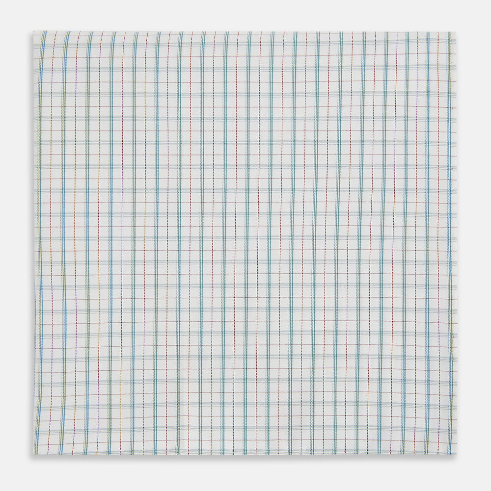 Green Multi Graph Check Hand-Rolled Handkerchief