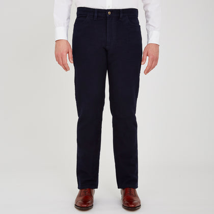 Navy Moleskin Trousers Image 1