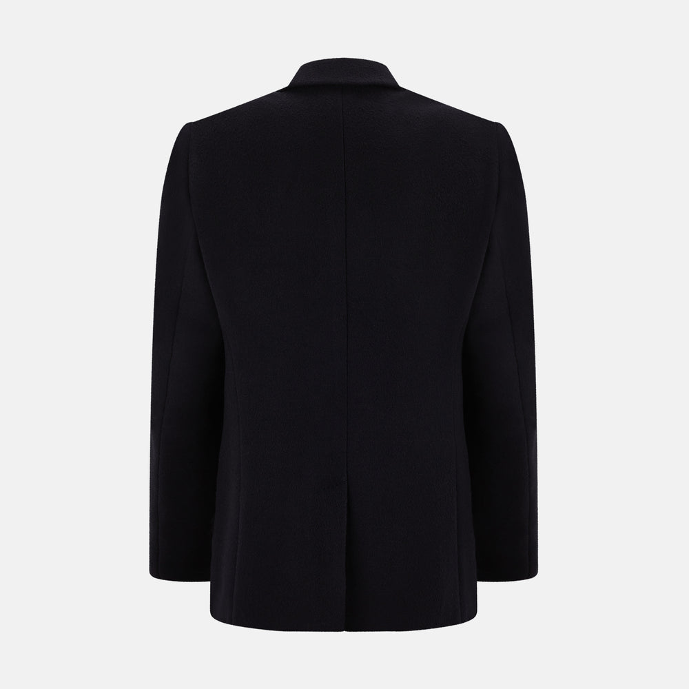 Navy Apsley Single-Breasted Caban Coat