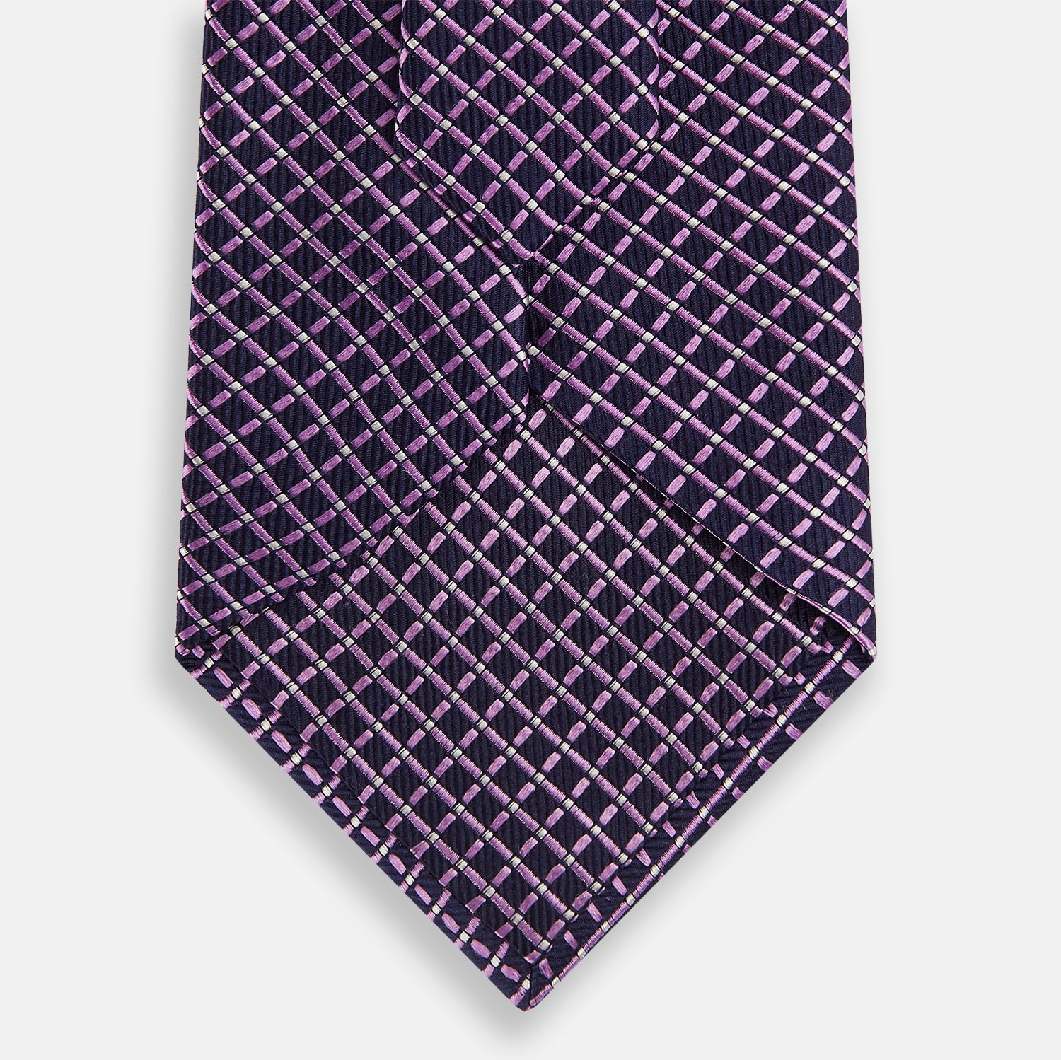 View 3 of product Purple and Navy Diamond Silk Tie