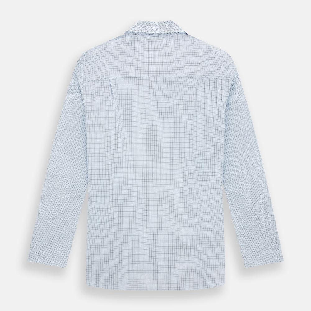 Blue Graph Check Pyjama Shirt