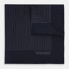View 1 of product Navy and Charcoal Stripe Silk Pocket Square