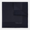 Navy and Charcoal Stripe Silk Pocket Square