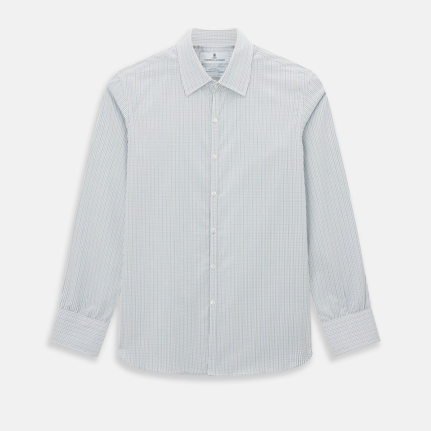 View 1 of product Pale Blue and Navy Grid Check Westminster Shirt
