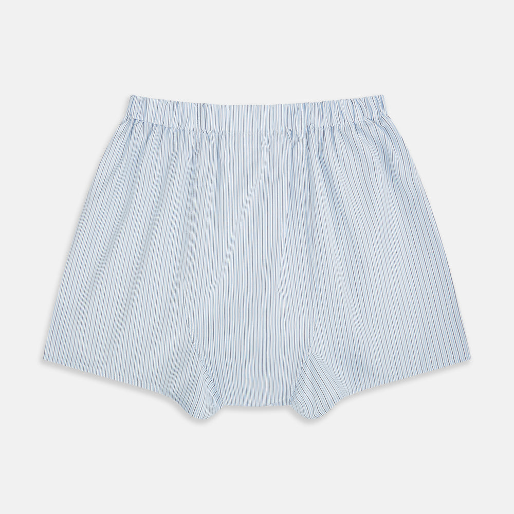 Light Blue Multi Stripe Godfrey Boxer Shorts