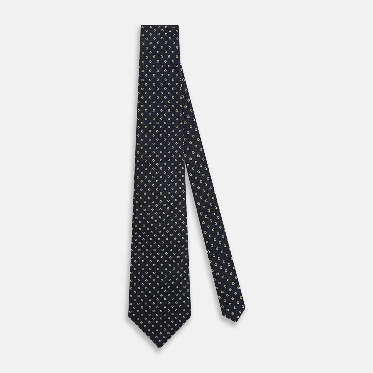 View 2 of product Navy and White Circle Silk Tie