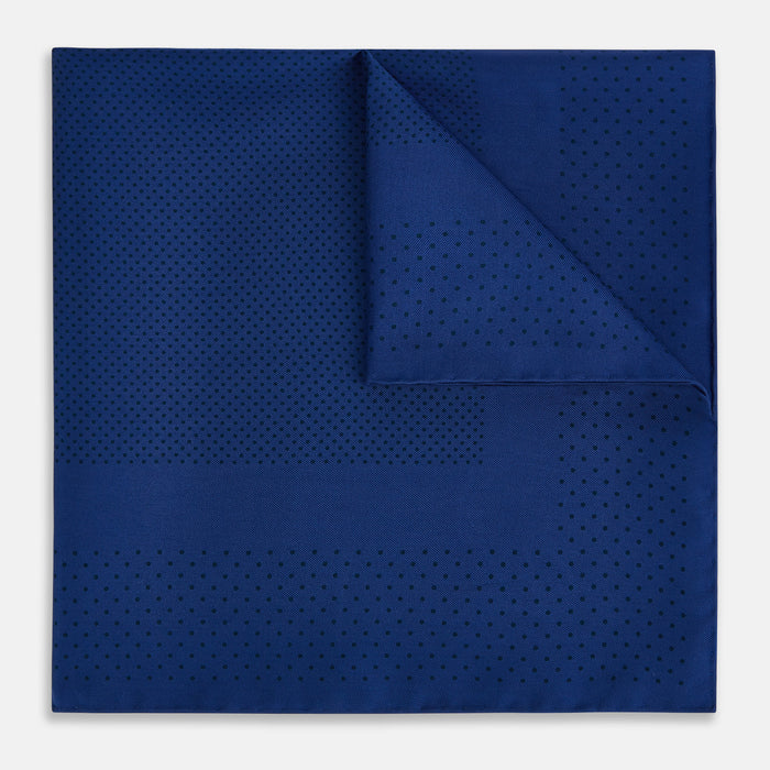 Navy Dot Silk Pocket Square