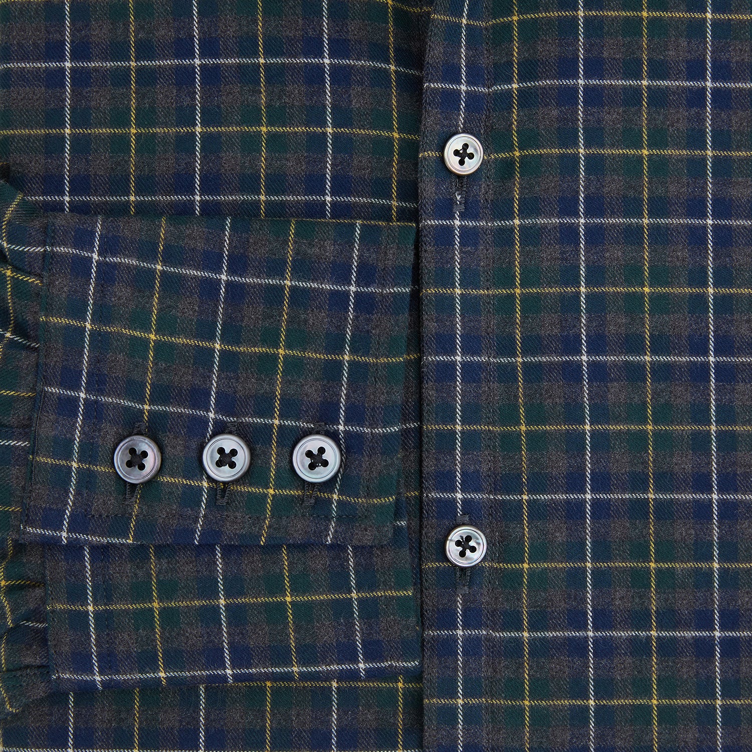 View 4 of product Navy and Khaki Tartan Windsor Shirt