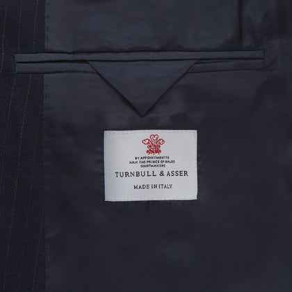 Navy Wool Pinstripe Double-Breasted Jacket Image 3