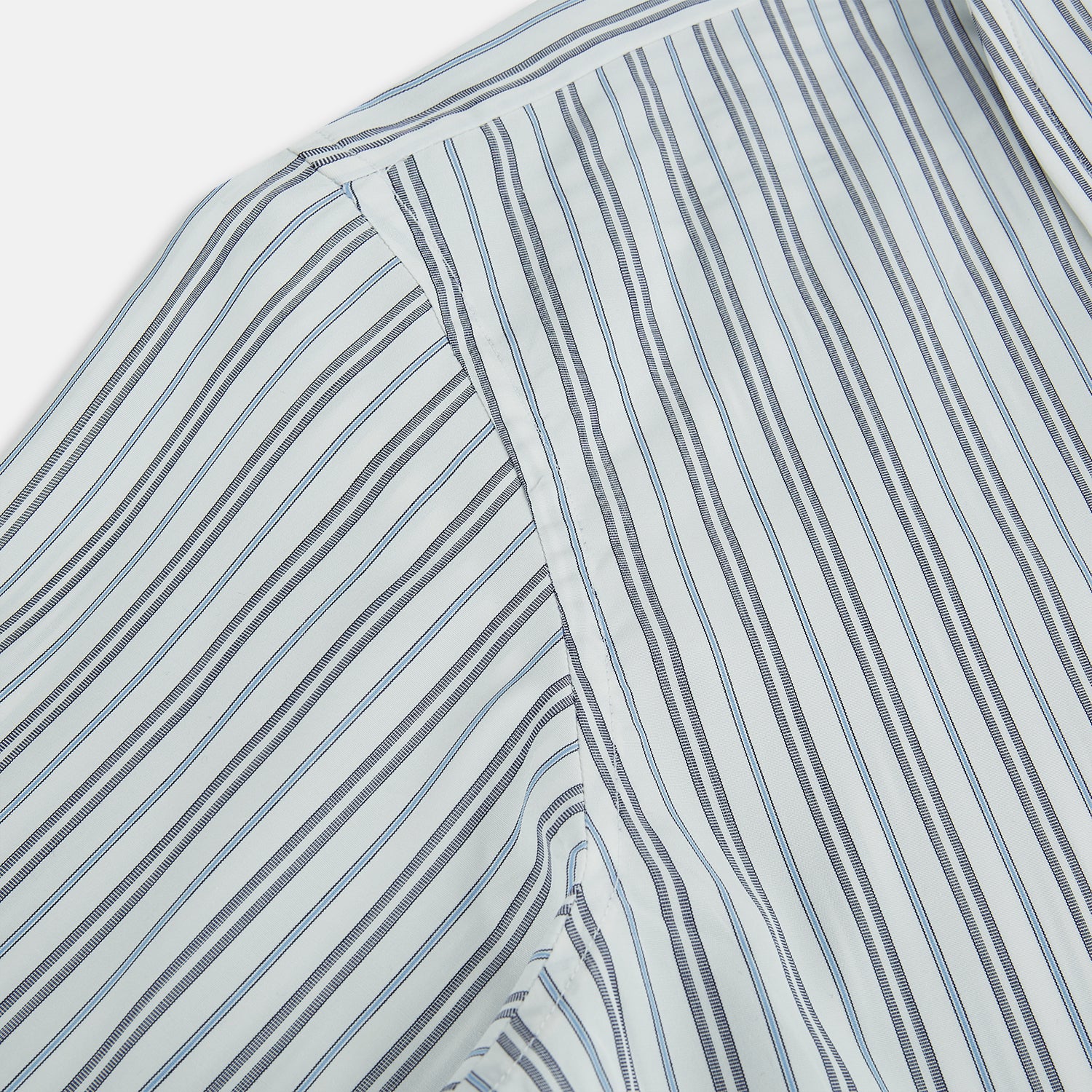 View 6 of product NAVY AND LIGHT BLUE MULTI TRACK STRIPE WESTMINSTER SHIRT