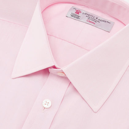 Pink End-on-End Shirt with T&A Collar and Double Cuffs Image 4