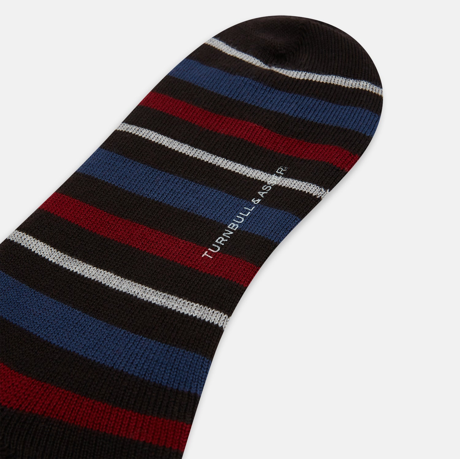 View 3 of product Dark Chocolate Striped Merino Wool Long Socks