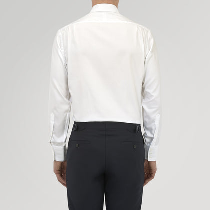White Sea Island Quality Cotton Twill Shirt with T&amp;A Collar and 3-Button Cuffs Image 2