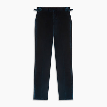 Teal Velvet Jonathan Trousers Image 2
