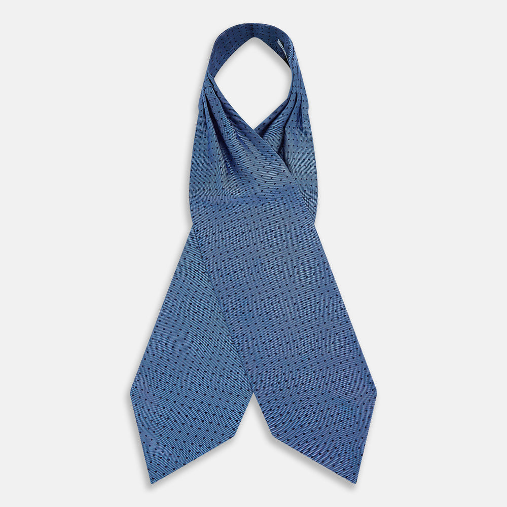 Navy and Blue Micro Dot Silk Cravat