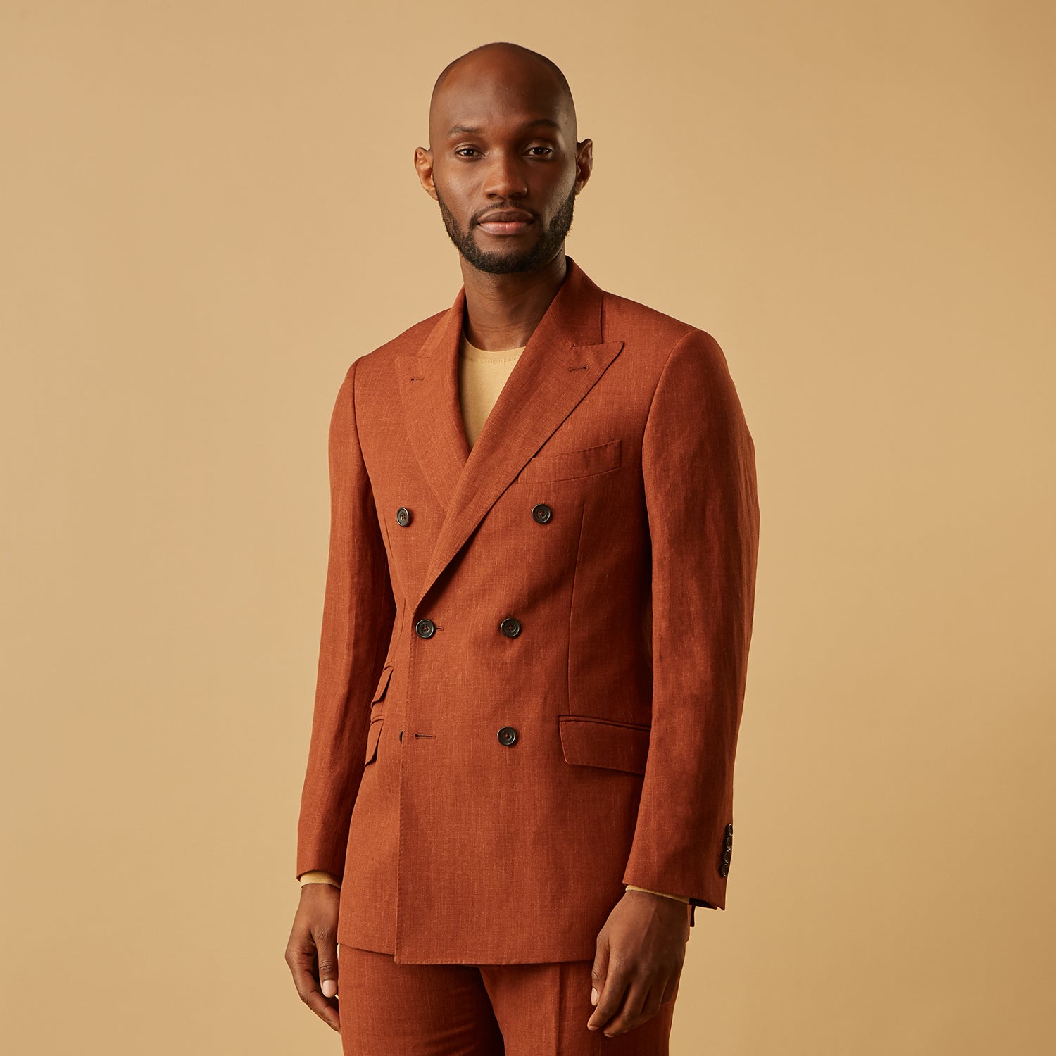 View 2 of product Rust Linen-Wool-Silk Bertie Blazer
