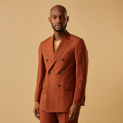 Rust Linen-Wool-Silk Bertie Blazer Image 1