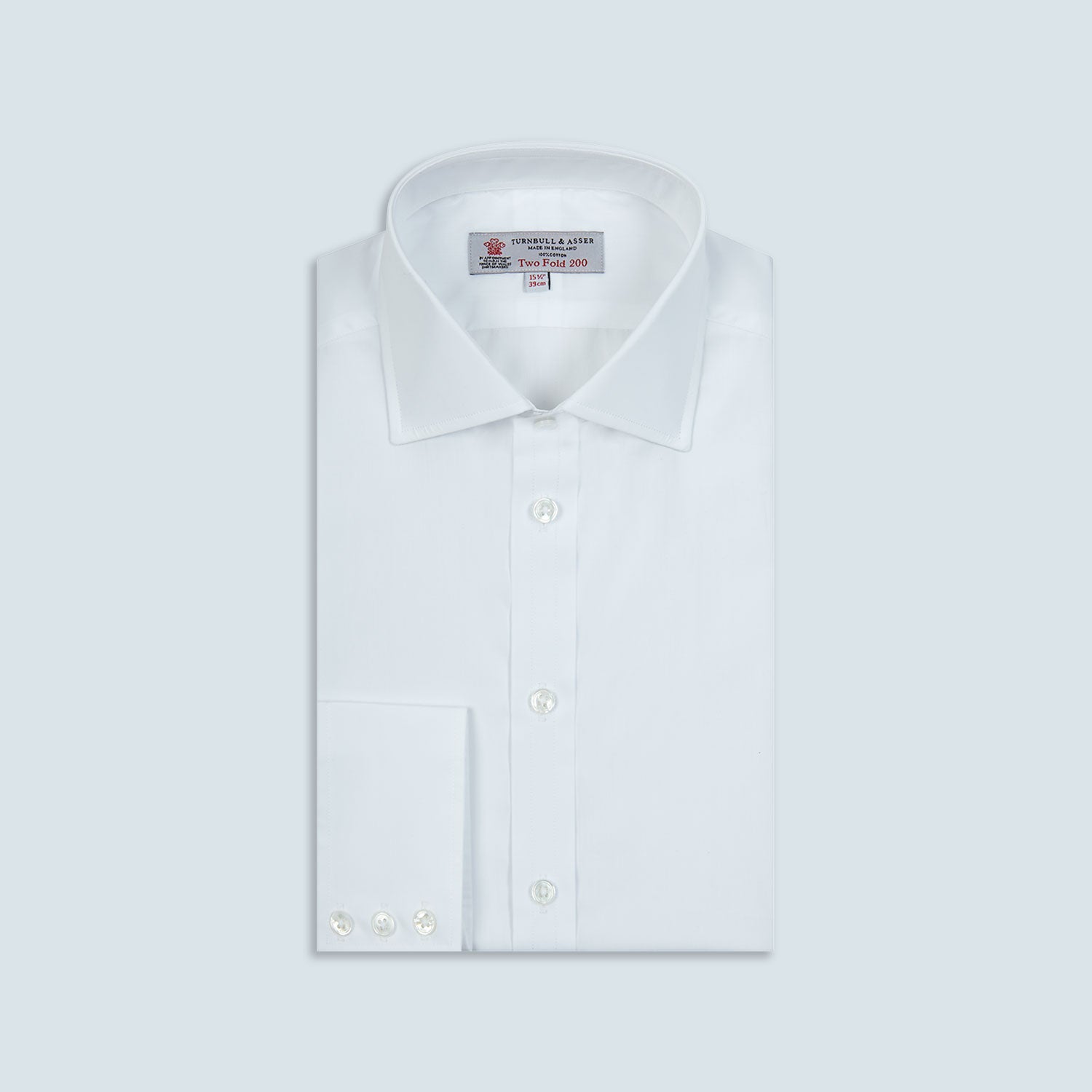 View 1 of product Two-Fold 200 White Cotton Shirt with Regent Collar and 3-Button Cuffs