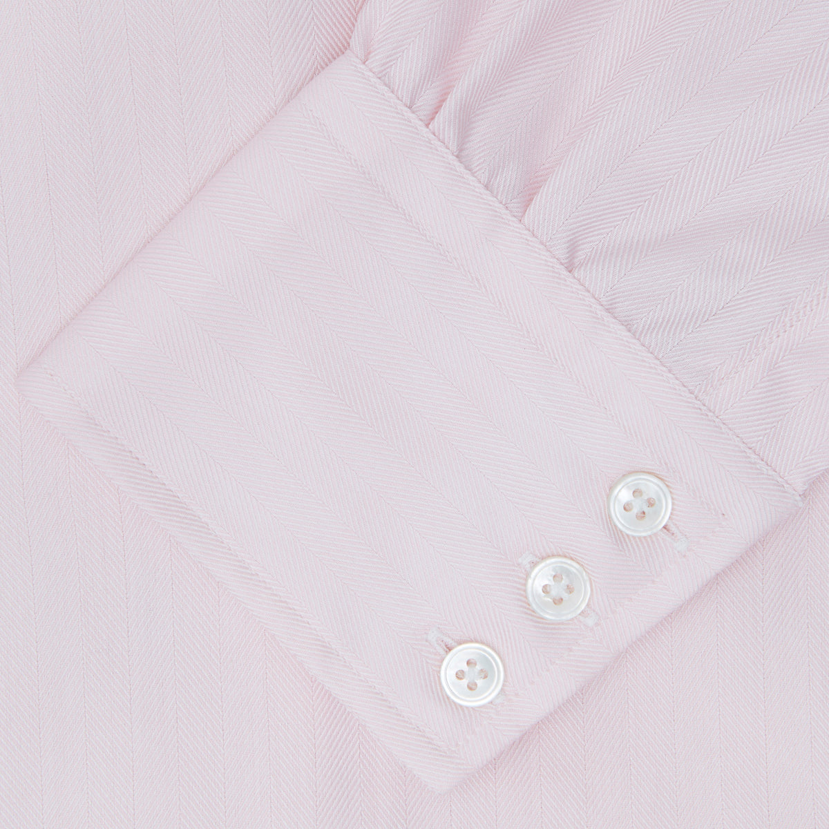 View 6 of product Pink Herringbone Superfine Cotton Shirt with T&A Collar and 3-Button Cuffs