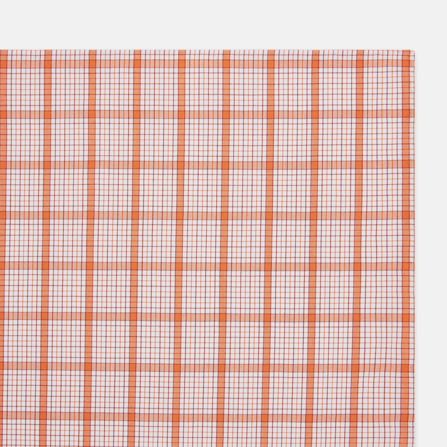 View 2 of product Hand Rolled Orange Graph Overlay Check Handkerchief