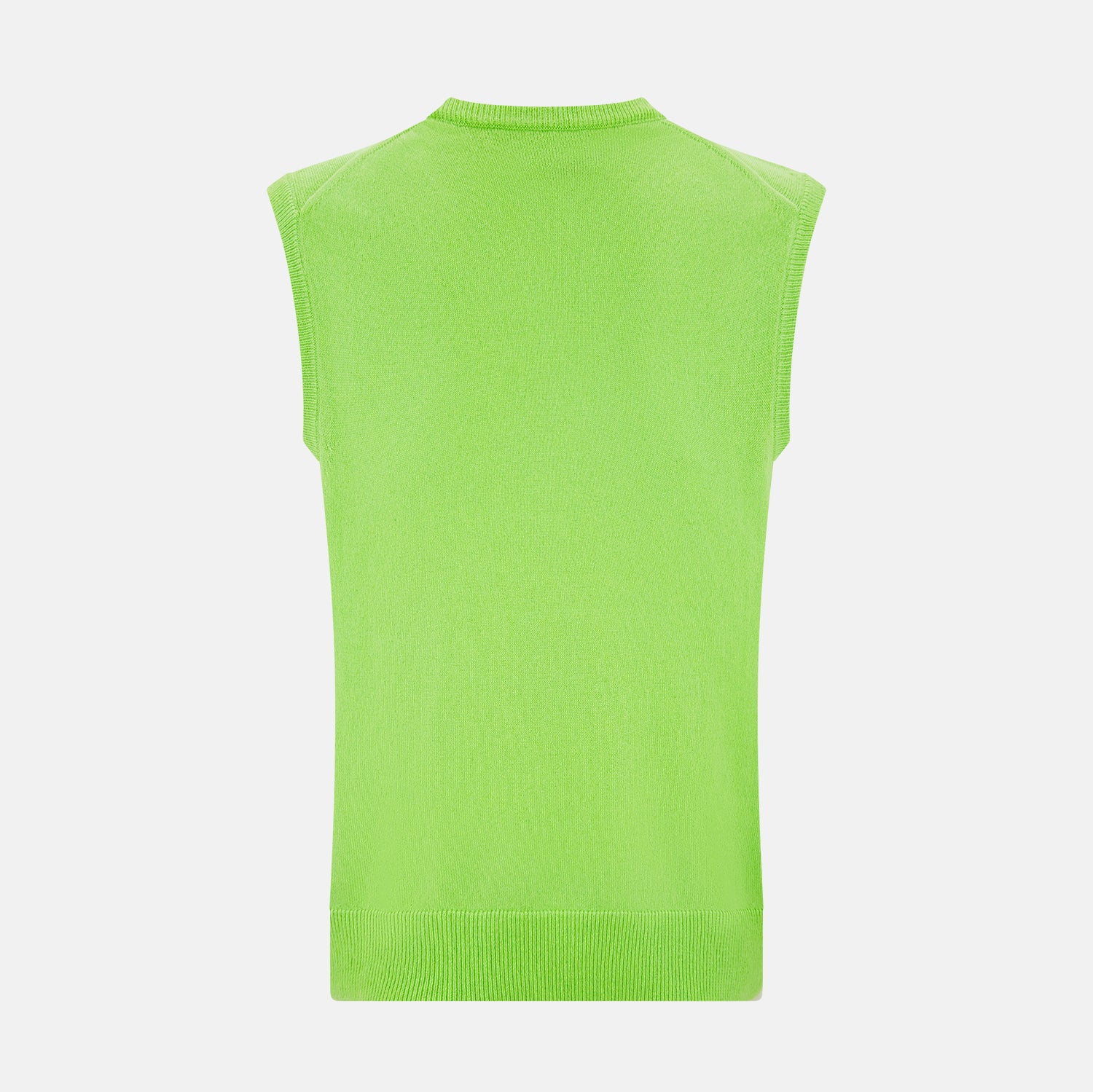 View 3 of product Lime Green V-neck Cashmere Vest