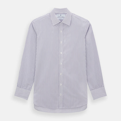 Purple Ticking Stripe Mayfair Shirt