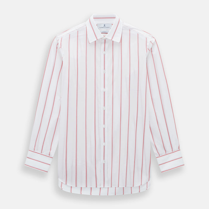 Coral Track Stripe Mayfair Shirt