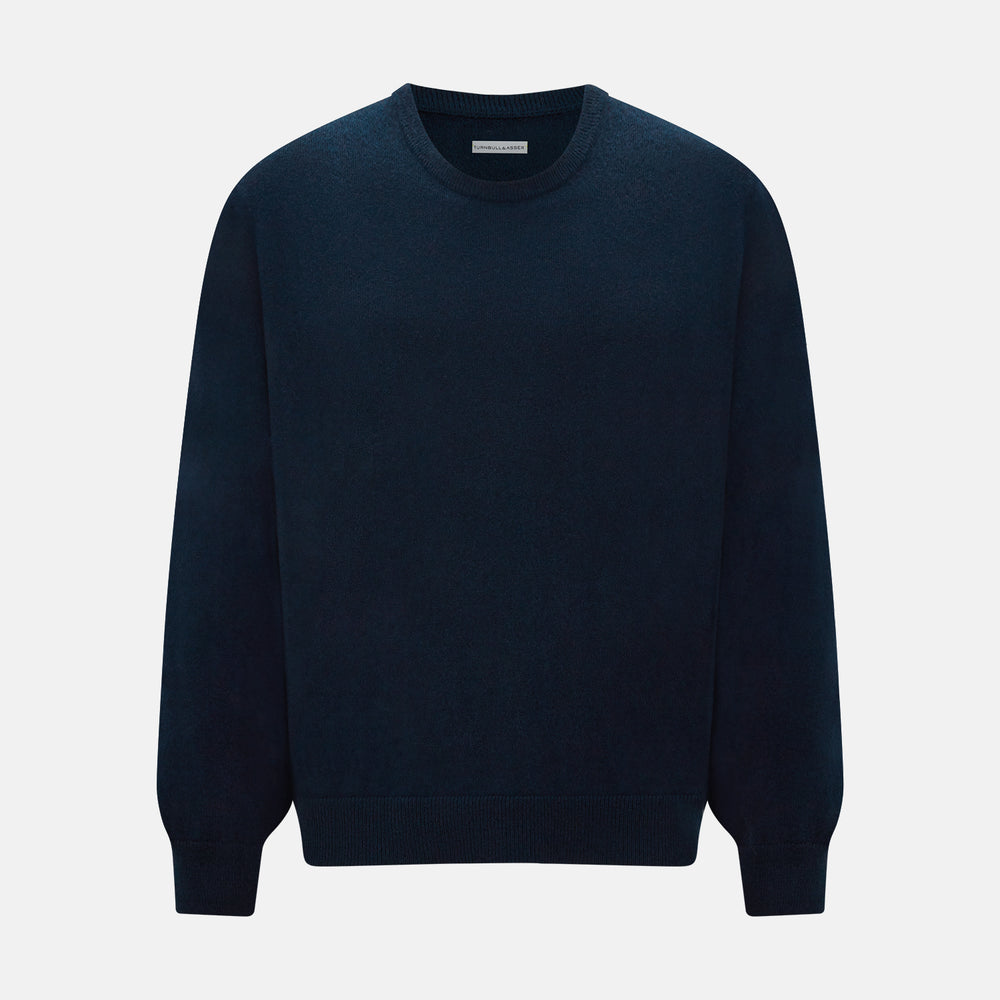 Navy Cashmere Round Neck Jumper