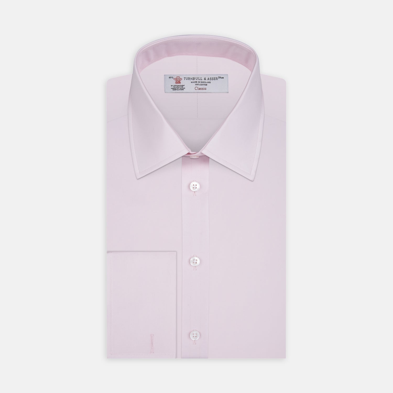 View 1 of product Pink Cotton Shirt with T&A Collar and Double Cuffs