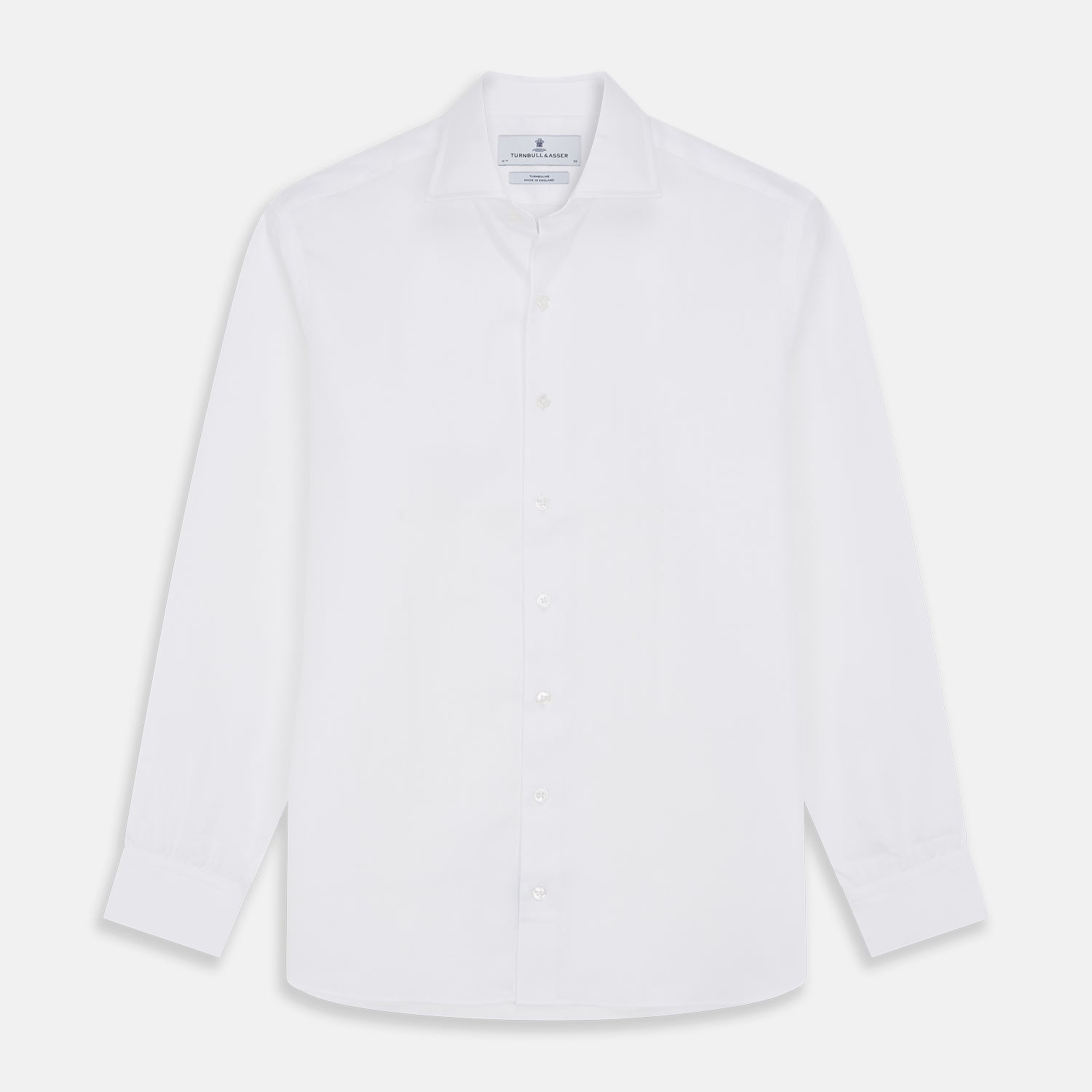 View 1 of product White Herringbone Tailored Fit Shirt With Kent Collar