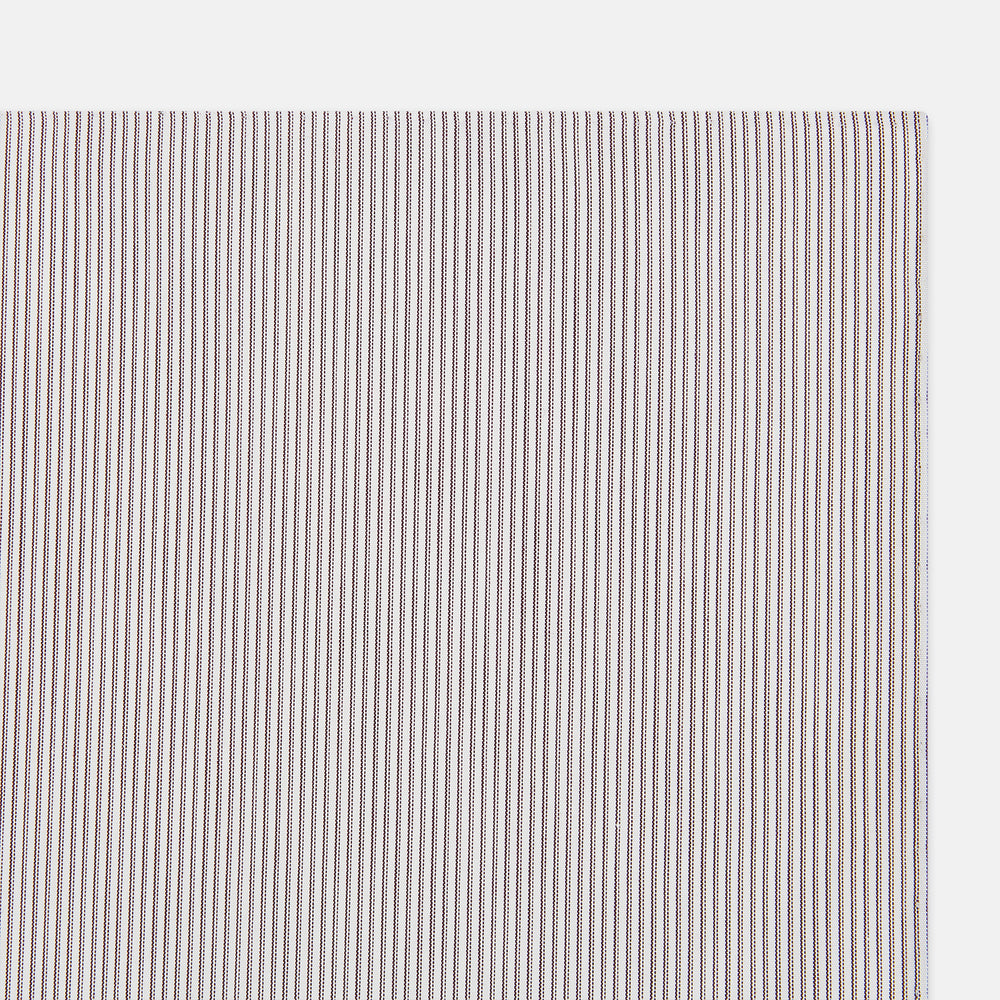 Brown Double Hairline Stripe Hand-Rolled Handkerchief