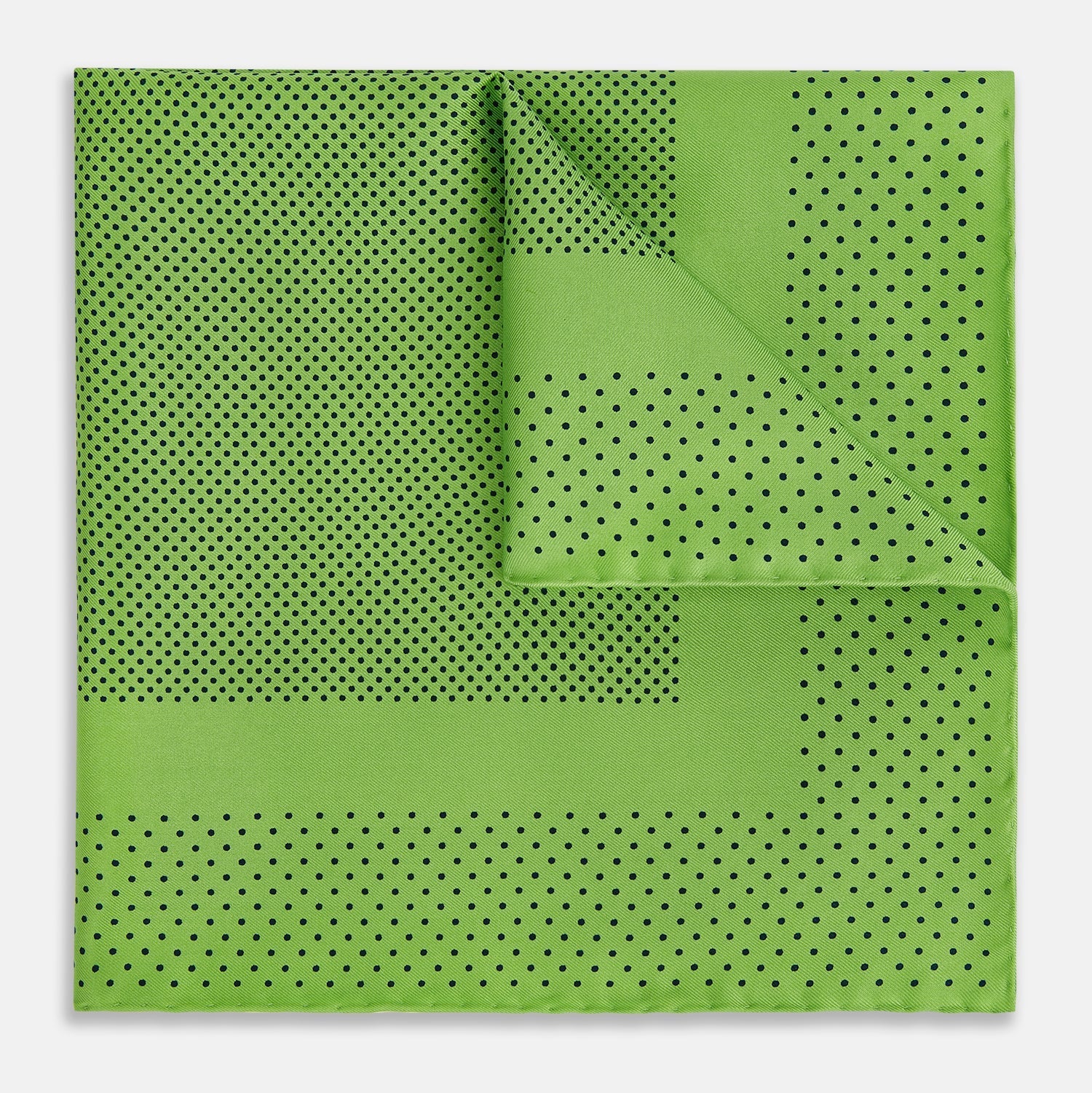 View 1 of product Kelly Green Dot Silk Pocket Square