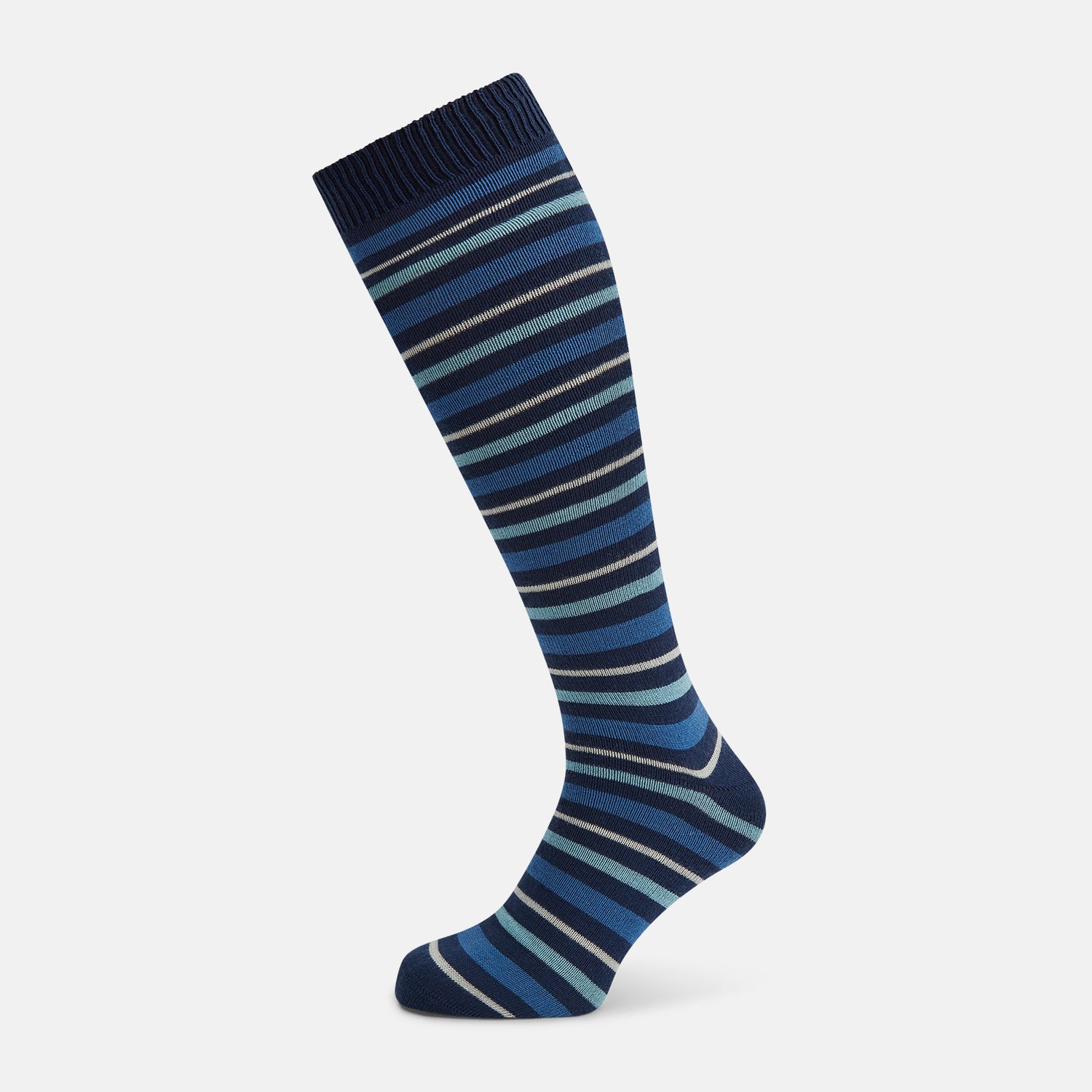 View 1 of product Azzurro Striped Merino Wool Long Socks