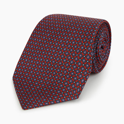Red Multi-Floral Silk Tie Image 4