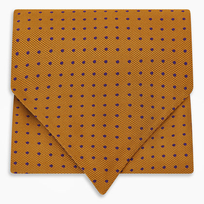 Navy and Orange Micro Dot Silk Cravat Image 4