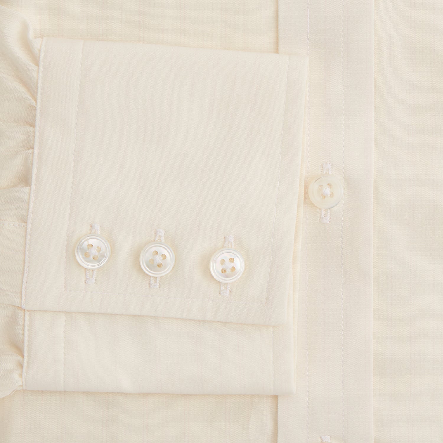 View 4 of product Cream Fine Pencil Stripe Mayfair Shirt